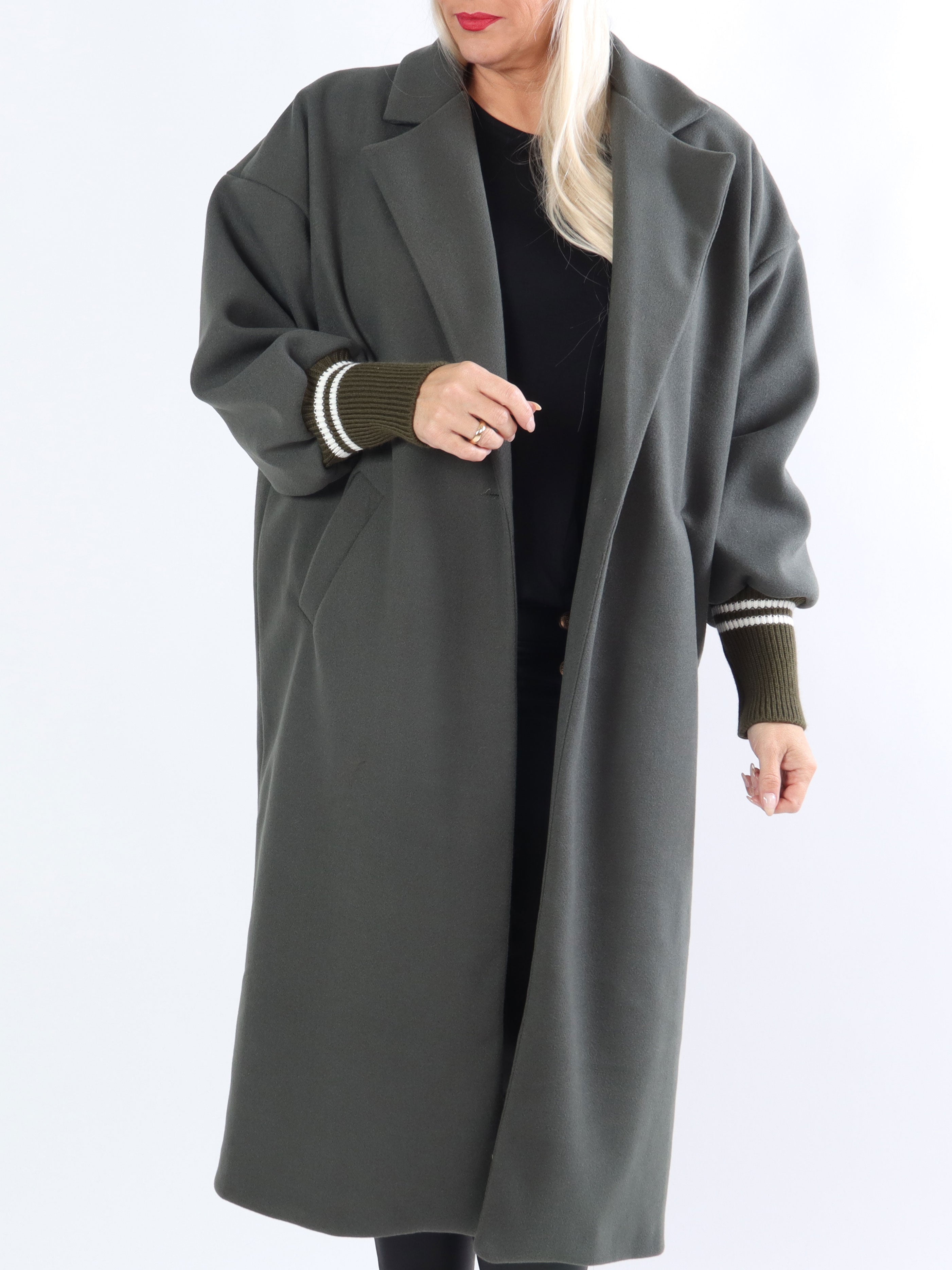 Nitas - Plus size overgangsjakke med strikket ærmestykke